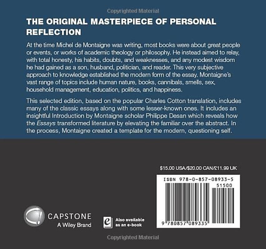 Essays by Montaigne: the Philosophy Classic