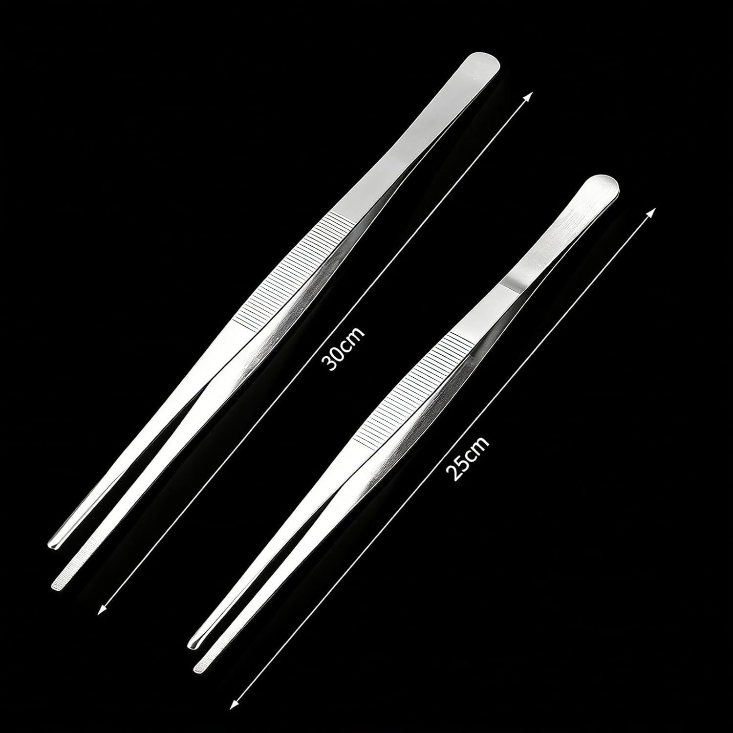 Kitchen Tweezers, 304 Stainless Steel Precision Cooking Tongs (25Cm/30Cm) - Serrated-Tip Tool for BBQ & Culinary Use image number 4