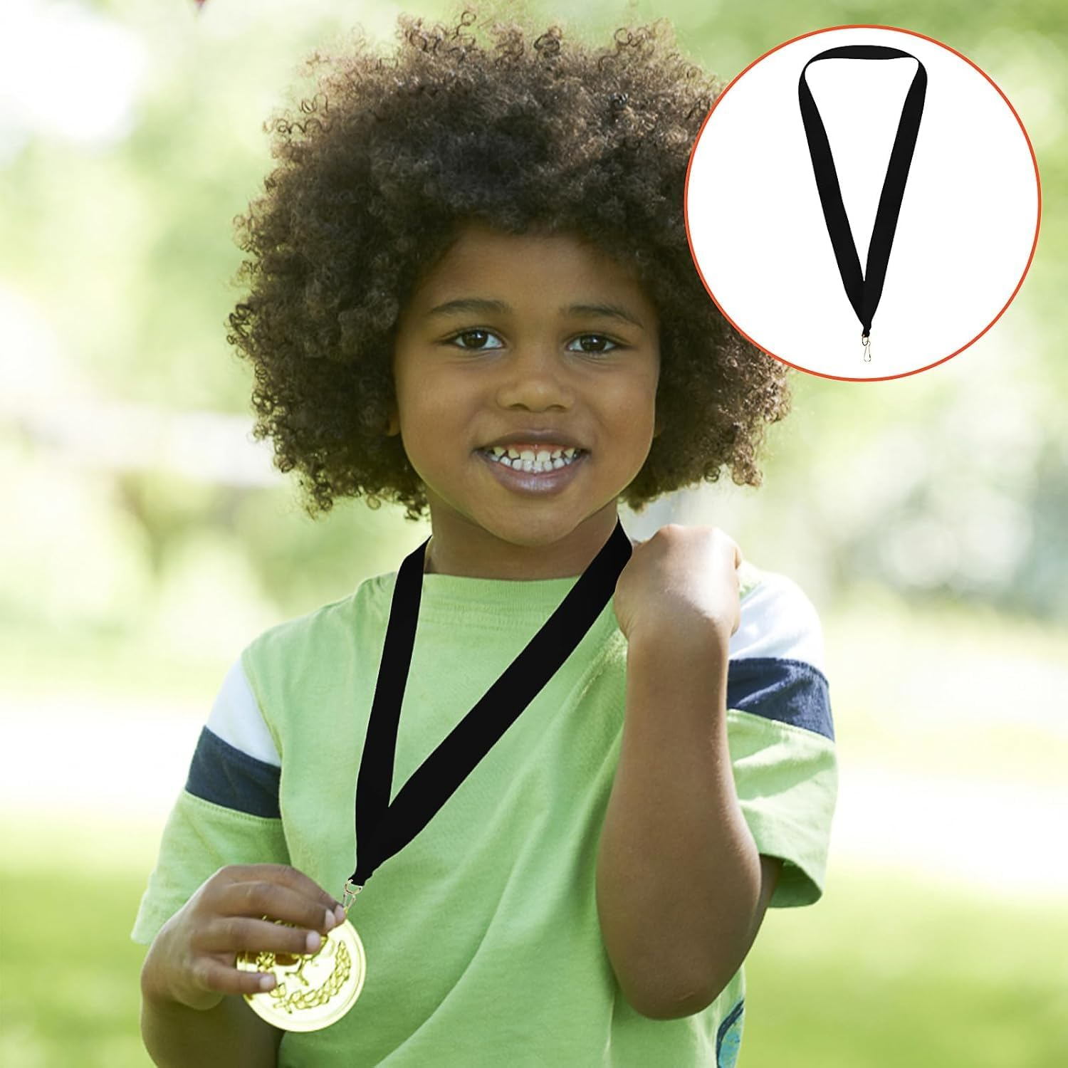 Songholee 20Pcs Medal Lanyard Awards Ribbons Award Ribbons Medal Neck Ribbons Flat Neck Ribbons Lanyard Keychain Hook Tie Competition Award Ribbon Rosette Polyester Sports - Red White Blue image number 4