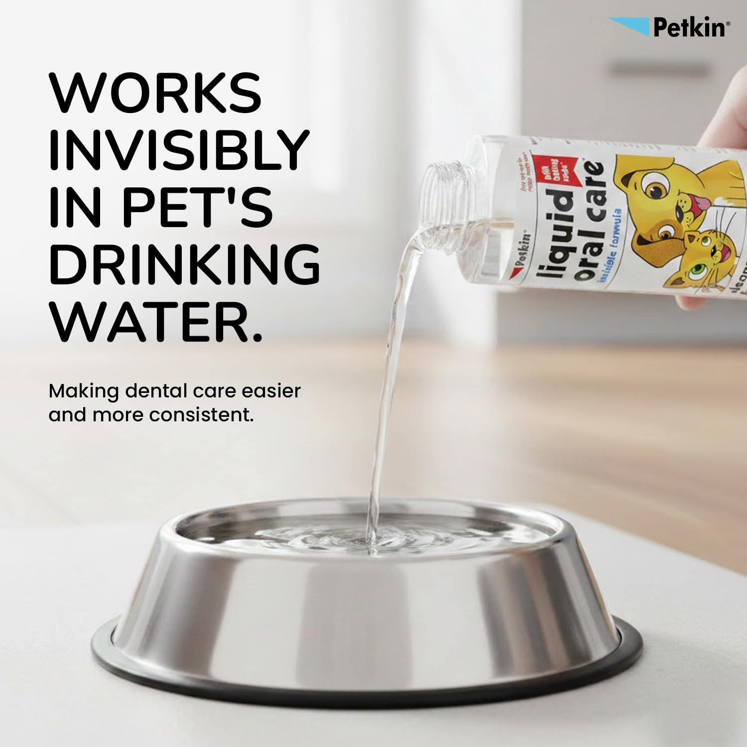 Petkin Invisible Formula Liquid Oral Care Teeth Dental Gums Fresh Breath Dogs and Cats