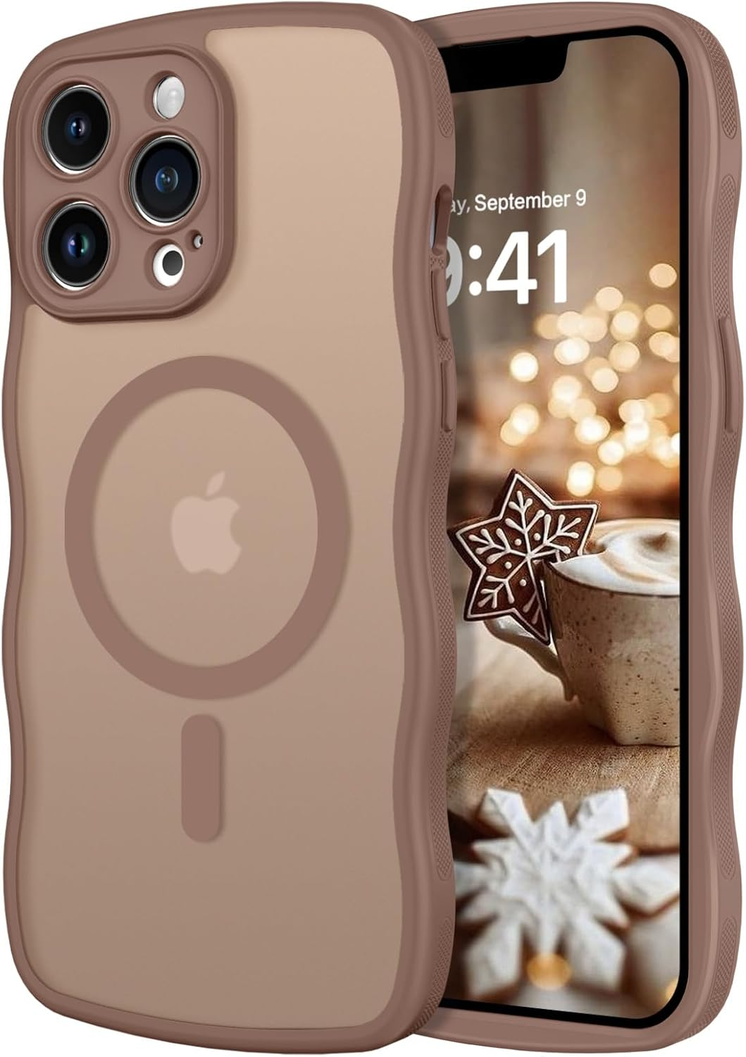 BENTOBEN for Iphone 13 Pro Max Case, Magnetic Wavy Matte Phone Cases Compatible with Magsafe, Anti-Slip Wave Edge Shockproof Full Body Protective Cover for Iphone 13 Pro Max 6.7 Inch, Desert Titanium image number 6