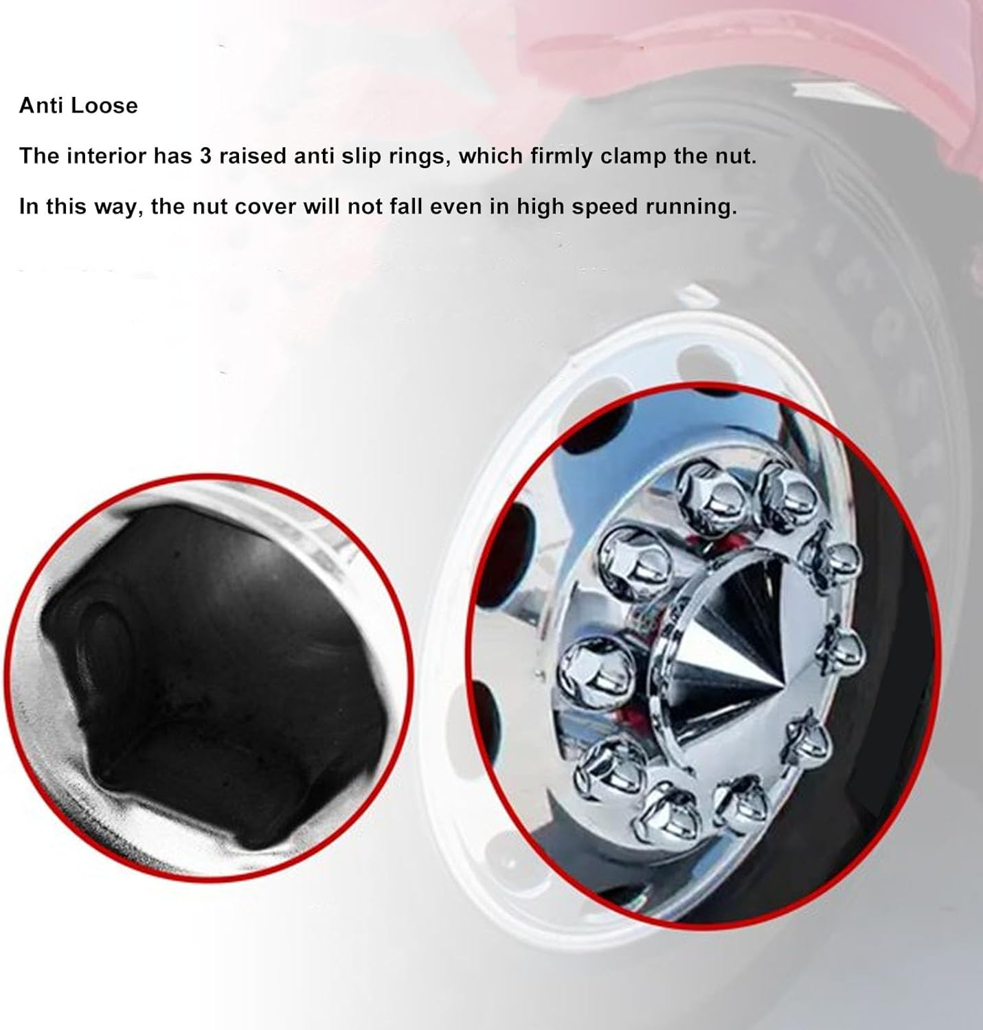 40Pcs 33Mm Chrome Lug Nut Covers Premium ABS Flanged Caps for Trucks Trailers Vehicles Secure Fastening Stylish Appearance Easy Installation Versatile Protection image number 4