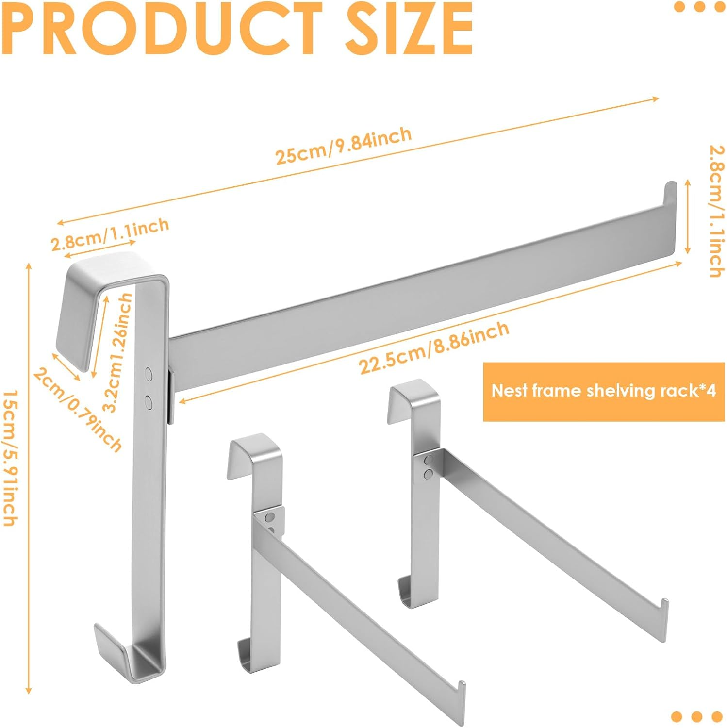 2 Pairs Beehive Frame Holder, Stainless Steel Bee Hive Stand, Large Capacity Beehive Frame Support Rack for Home Beekeeping Honey Harvesting and Inspection image number 6