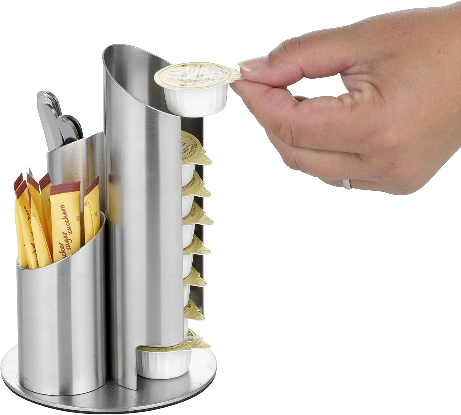 Esmeyer 400-2647 Multi Matt Stainless Steel Portion Dispenser for Milk Jars, Sugar Bags and Stirrers image number 2