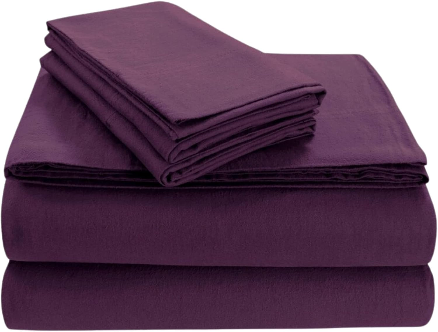 Tribeca Living King Luxury Solid Flannel Generous Size Flat Sheet, Chocolate