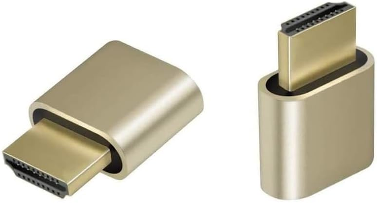 1-Pack ADWITS 4K 2K 1080P 30Hz to 60Hz Support HDMI Display Emulator DDC EDID Headless Ghost Monitor Adapter Dummy Plug,New Version Highest 4096X2160@60Hz -Gold Color