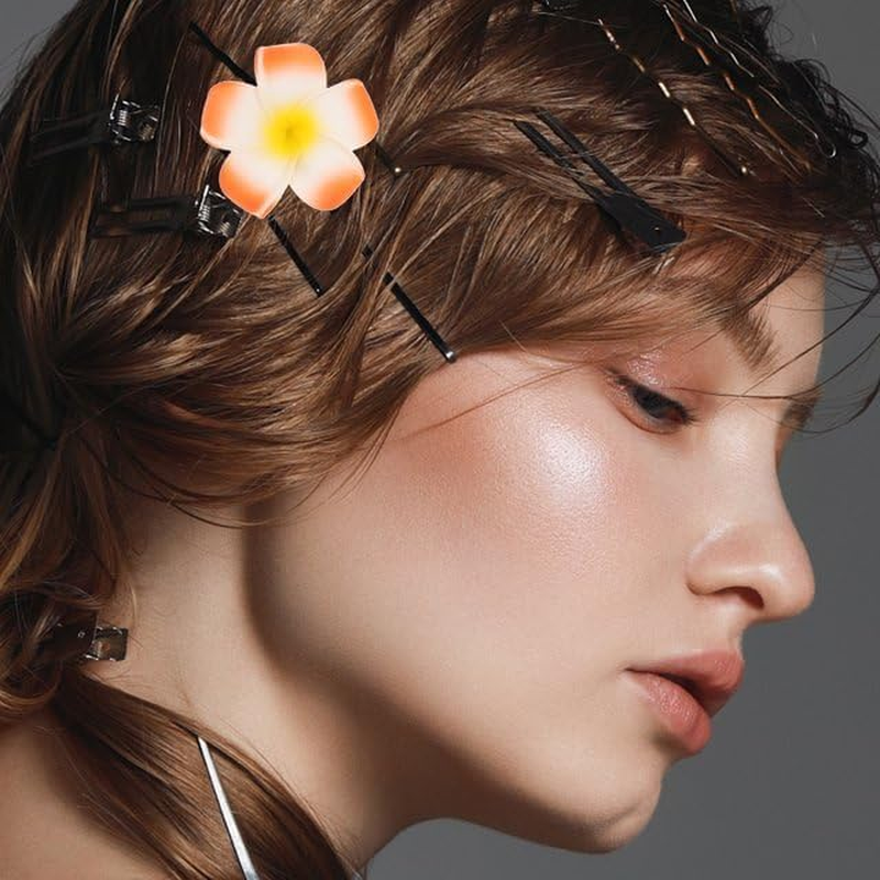 Pack of 10 7 Cm Colourful Women Hawaii Flowers Hair Clip Hair Accessories for Party Beach Bridal Hair Clips image number 5