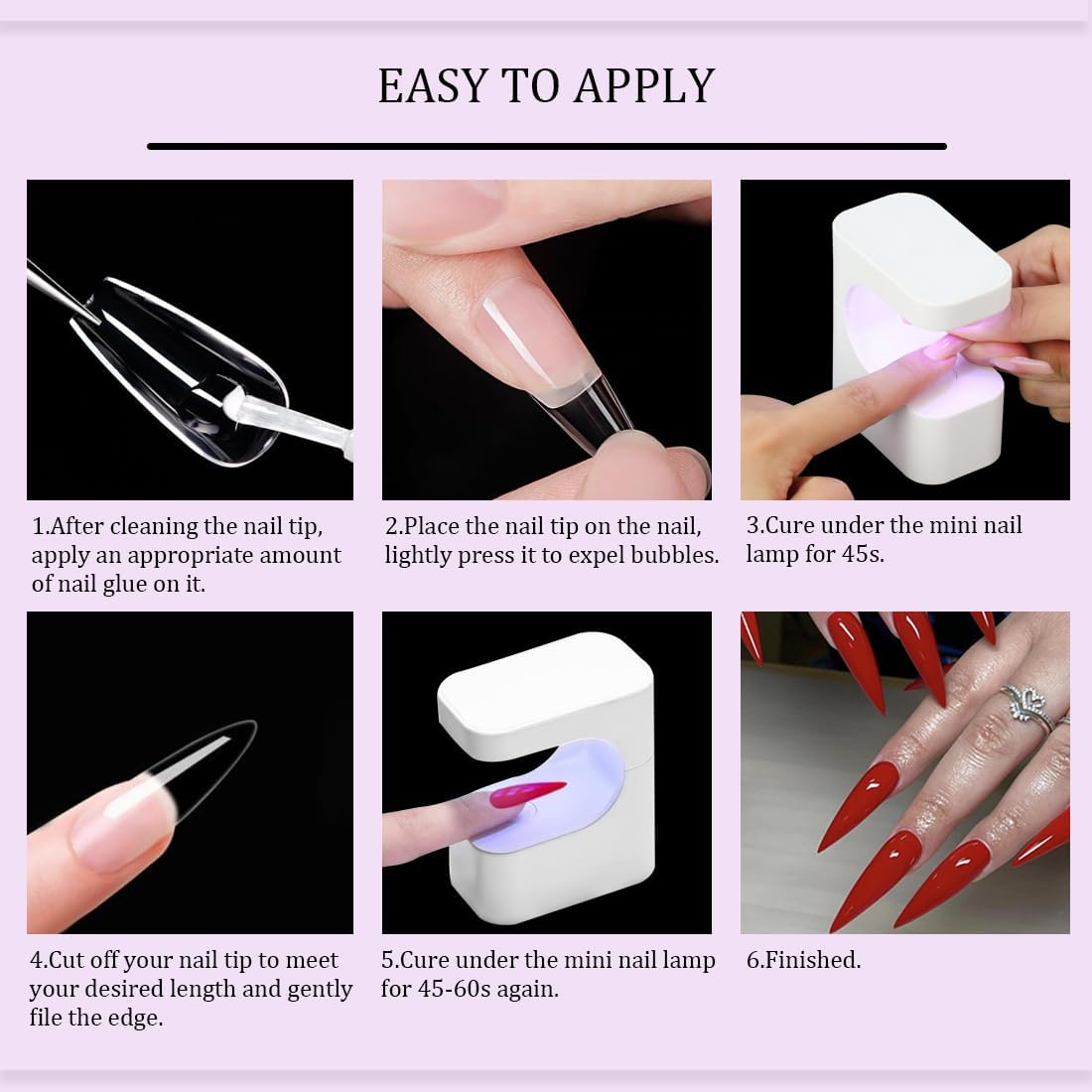 Mini UV Light for Gel Nails,Portable UV Nail Lamp,Nail Light for Gel Nails,Small Curing Light,Rechargeable UV Led Nail Lamp with 6 Beads and 2 Timers,Nail Dryer for Nail Art