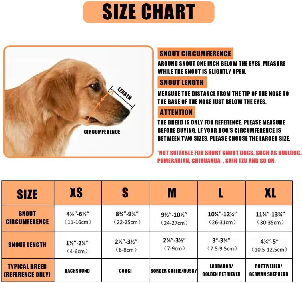 Dog Muzzle, 1X Adjustable Soft Mesh Breathable Dog Muzzle Prevent Eating Biting Barking Mouth Cover for Small Medium Large Dogs (Grey M)