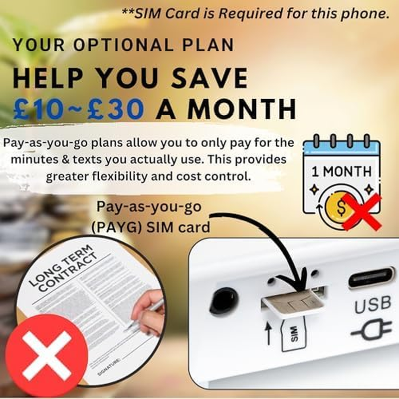 VOCA Big Button Phone for Elderly | CP140 4G Wireless Amplified Telephone | Loud Phones for Hard of Hearing | SOS Wristband | Hearing Aid Compatible Phones | Telephone for Hearing & Vision Impaired image number 3