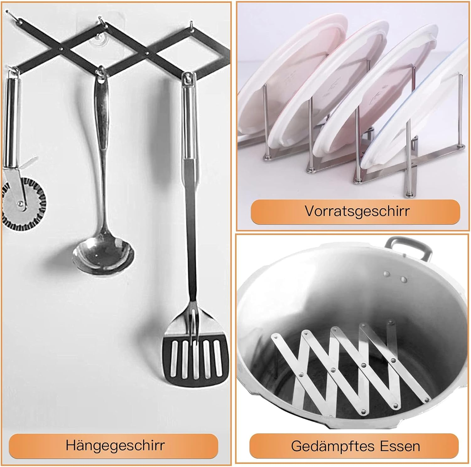 2-Pack BBQ Rib Holder Grill - Foldable Stainless Steel Grill Grate for Gas/Charcoal Grills | Rust-Proof Grill Accessories for Lamb, Pork Ribs, Sunday Bbqs & Camping Parties image number 5