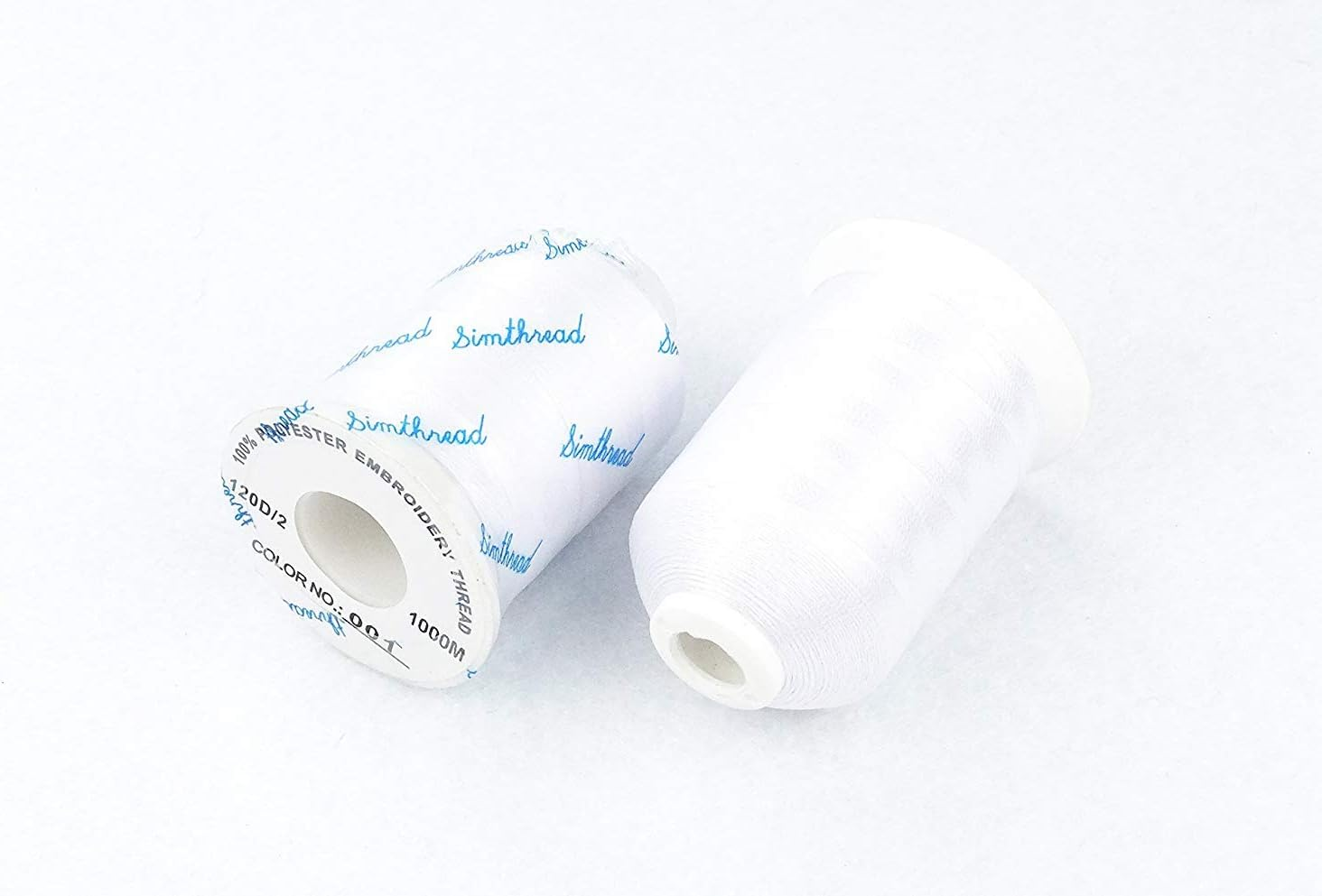 Simthread Polyester Embroidery Thread Black and White Colors for Embroidery and Sewing Machines (6 White) image number 4