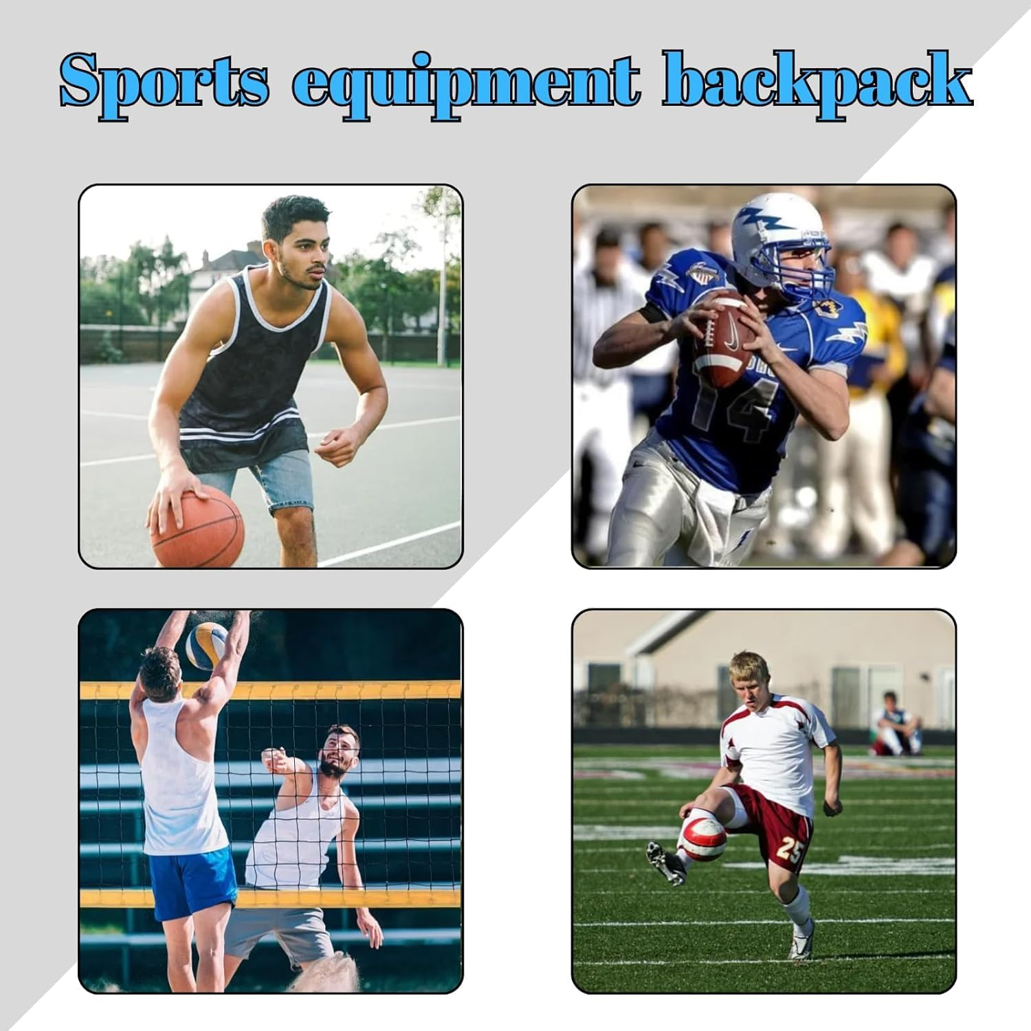 Basketball Bag Soccer Backpack Sports Equipment Bags with Separate Ball Holder&Shoes Compartment&Shoe Organizer for Volleyball image number 2