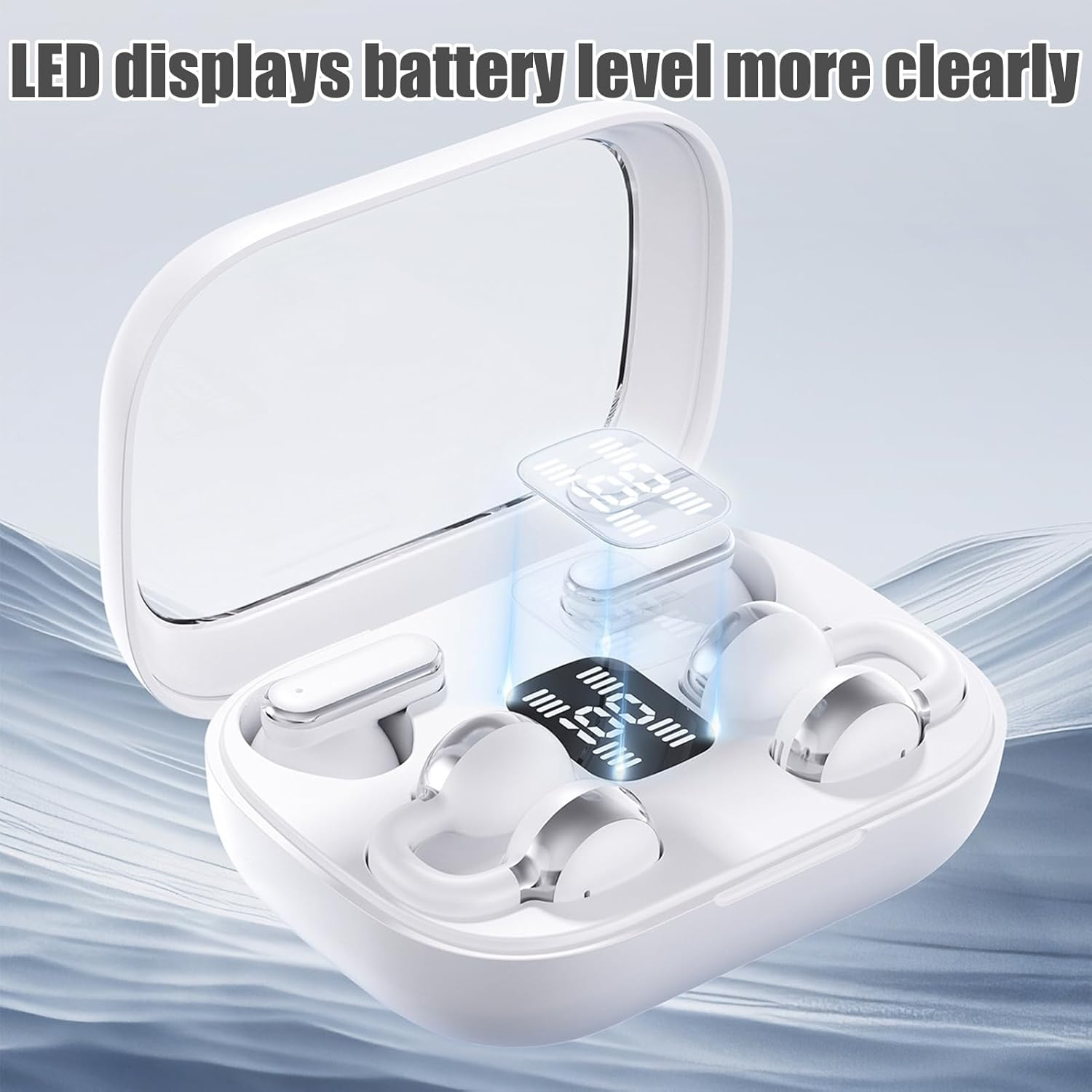 Euyehn Wireless Earbuds - Wireless Earbuds Earphones In-Ear Earbuds,Waterproof Sport Headphone LED Display Long Playtime Electronic Accessories for Workouts Meeting Gym image number 3