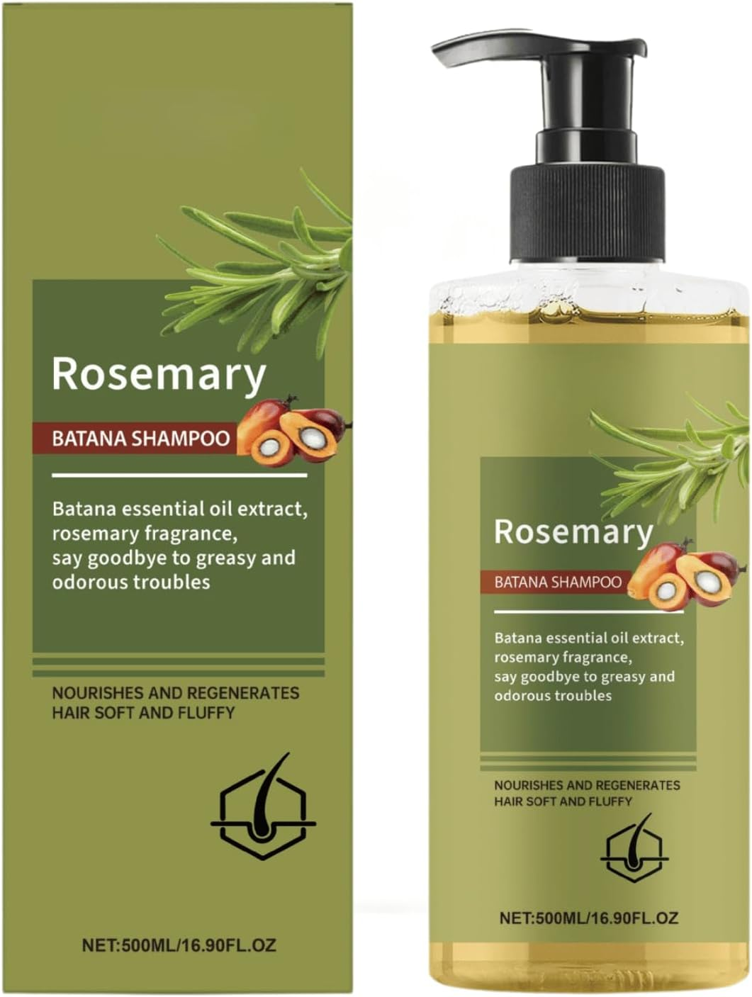 Rosemary Shampoo for Deep Nourishment &ndash; Strengthening Hair Cleanser for Healthier, Shinier & Fuller-Looking Hair &ndash; Gentle Scalp Care & Daily Refreshing Cleanse (3Pcs)