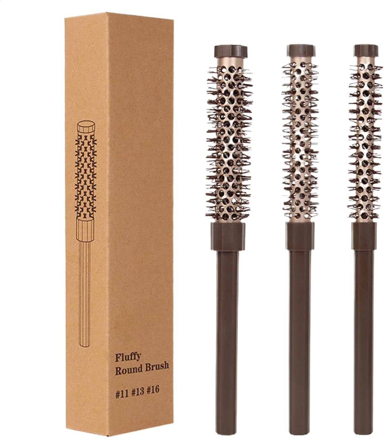 Tuxuseo Hairstyle Brush, round Brush for Blow Drying, Styling Roller Comb, round Moustache, Professional Rolling Brush, Rollling Comb for Bangs, Beard, Thin Short Hair image number 4