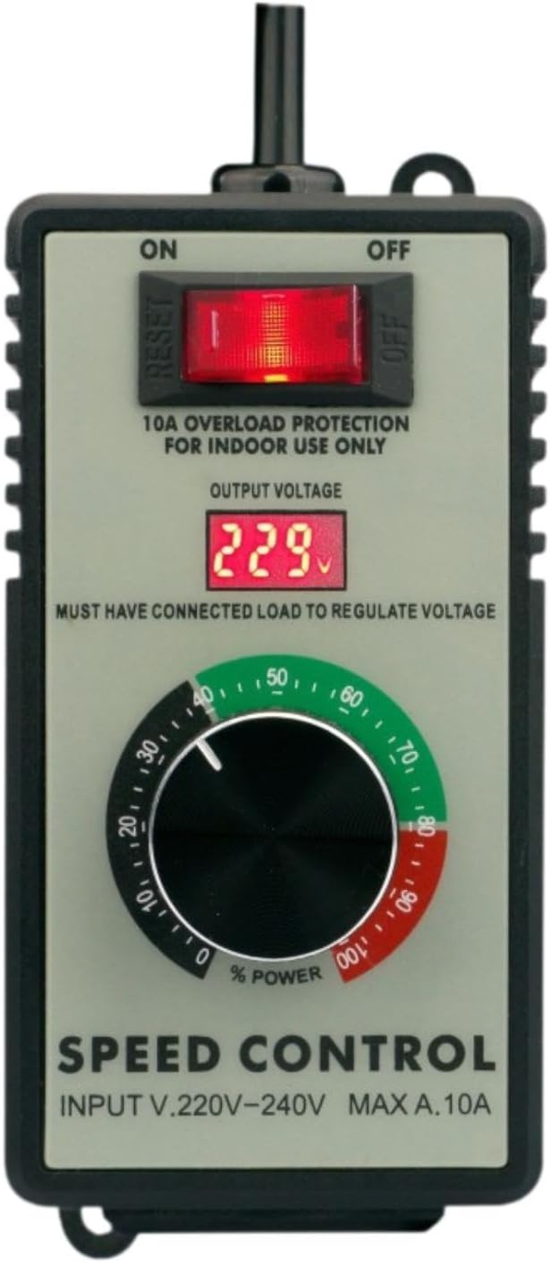 Qianly Motor Speed Controller Speed Regulator 220V-240V Professional Power Tool Speed Control LED Display Fan Speed Adjustment