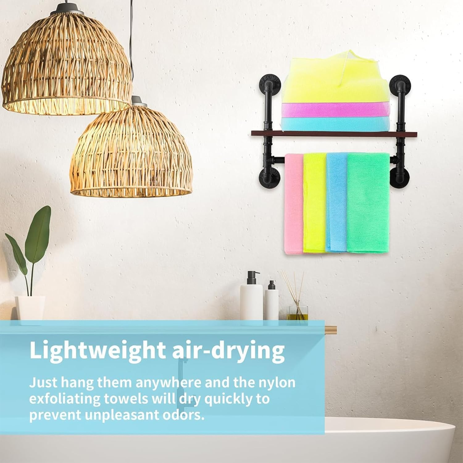 Exfoliating Towel - Japanese Korean Body Scrubber for Shower, Exfoliating Washcloth, Back Scrubber, Bath Loofah, Net Sponge, Deep Cleansing Exfoliation (3 Pack) image number 2