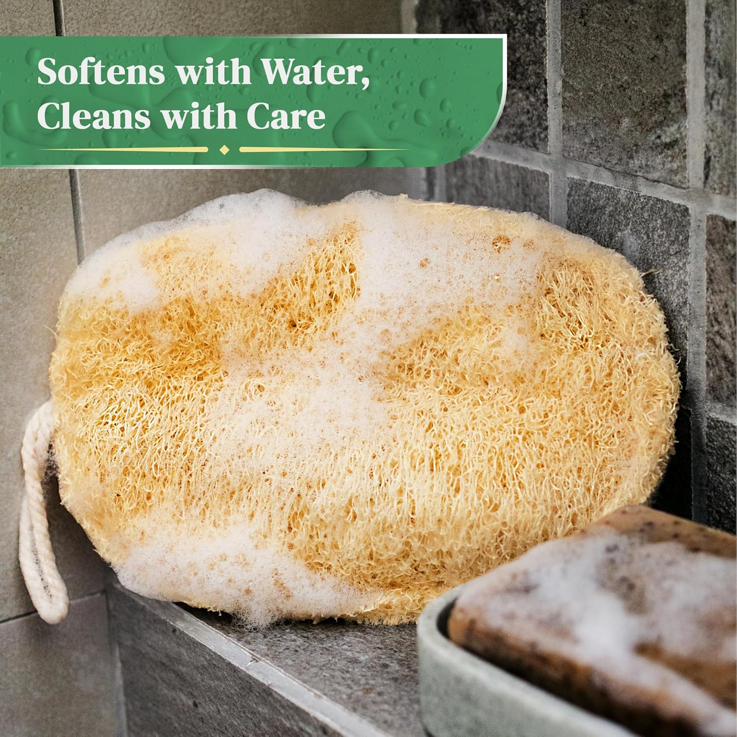 100% Natural Loofah Exfoliating Sponge (4 Pack) - Loofah Body Scrubber - Loofah Sponge - Organic Loofah - Exfoliating Body Sponge - Biodegradable Loofah - Bath Luffa Sponges - Exfoliating Loofah Pad image number 3