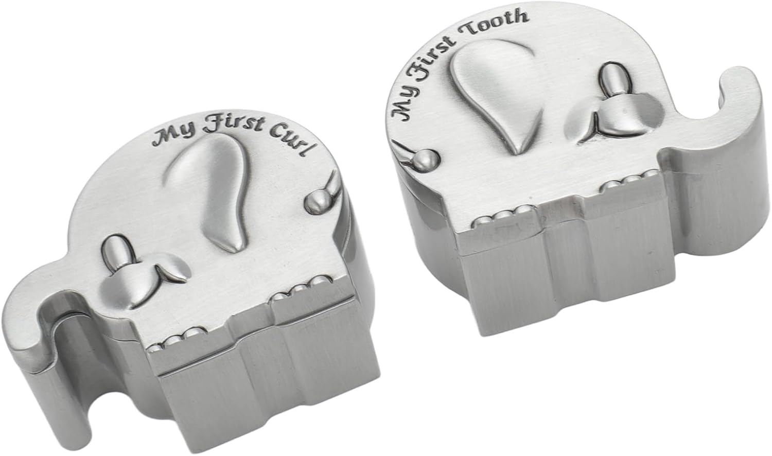 Fdit 2 Pack Small Keepsake Box Elephant Shape Storage Box, Safe Velvet Cushion, Metal Exquisite Workmanship, Ideal for Newborns, Birthdays image number 6