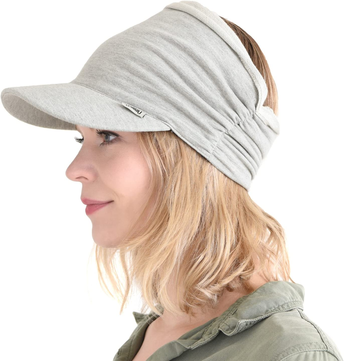 CHARM Sports Sun Visor Hat - Mens Running Visor Womens Ponytail Tennis Cap SPF
