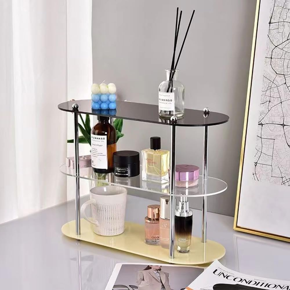 Hbluefat Bathroom Counter Tray, 3 Tier Perfume Stand Skin Care Holder Vanity Cosmetic Organizer Skincare Countertop Make up Organizers for Dresser (Mixed Color) image number 3