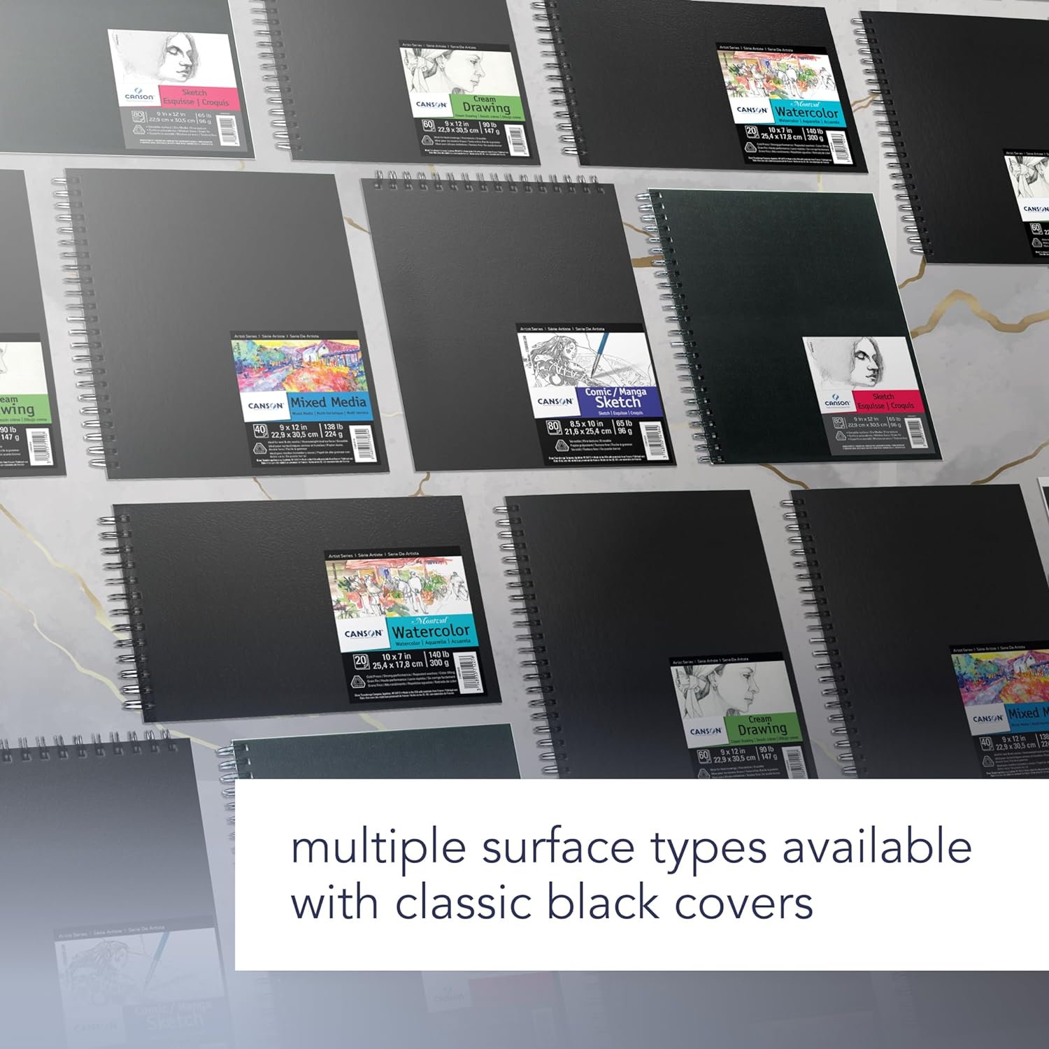 Canson Mix Media Art Book, Heavyweight French Paper, Double Sided Fine and Medium Texture, Side Wire Bound, 138 Pound, 7 X 10 Inch, 40 Sheets image number 3