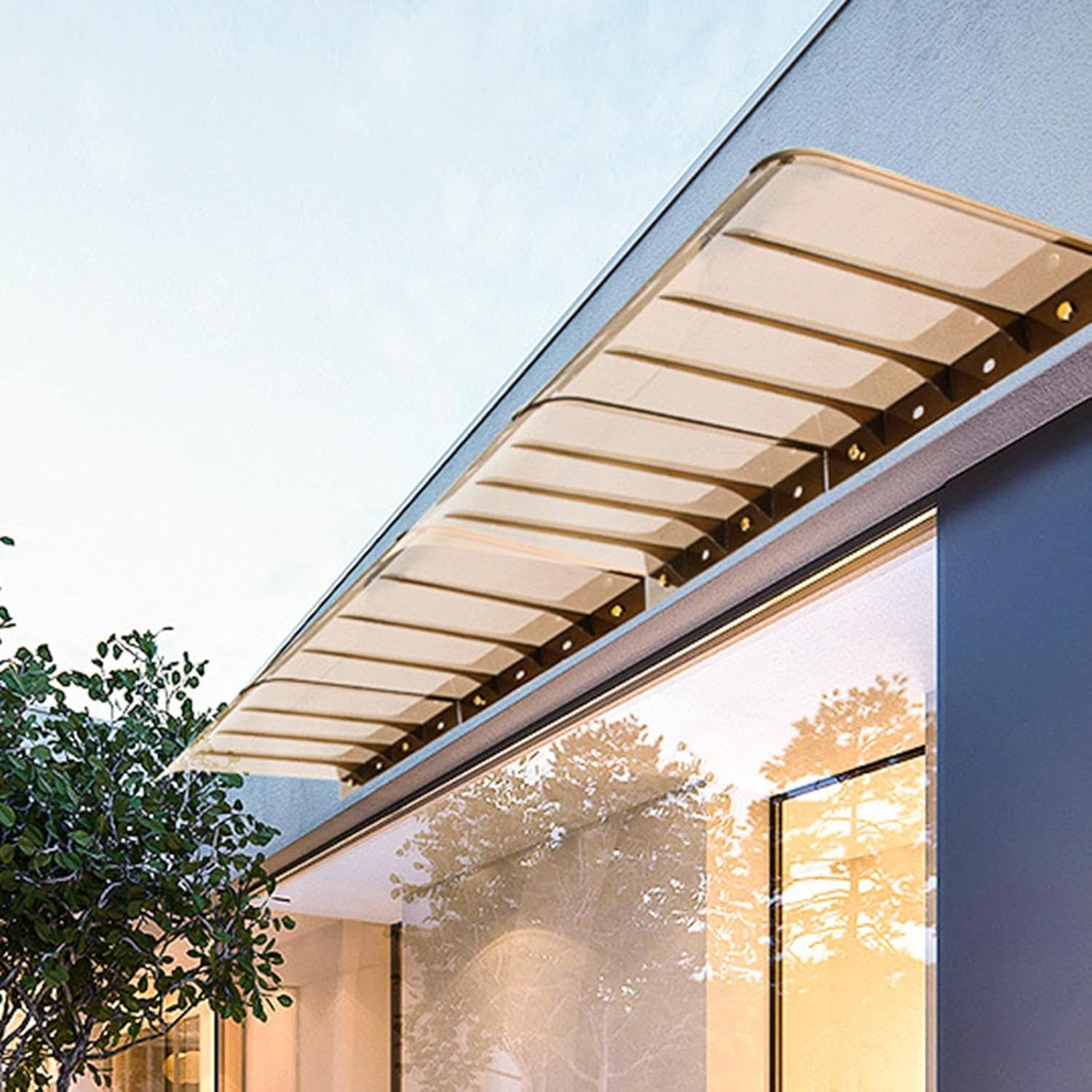 Qianly Door Awning Transparent Canopy Front Door Awning Patio Front Door Patio Awning Canopy, 40X40Cm Lxw