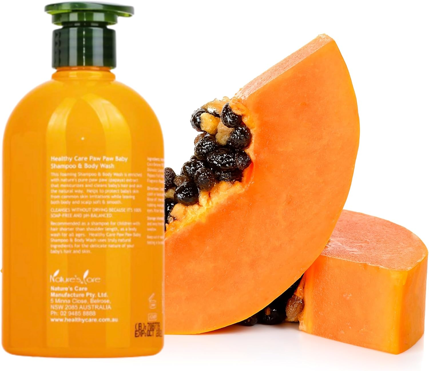 Healthy Care Natural Paw Paw Baby Shampoo & Body Wash - Organic Shampoo for Soft, Healthy Skin & Hair - All Natural Ingredients - 500 Ml image number 3