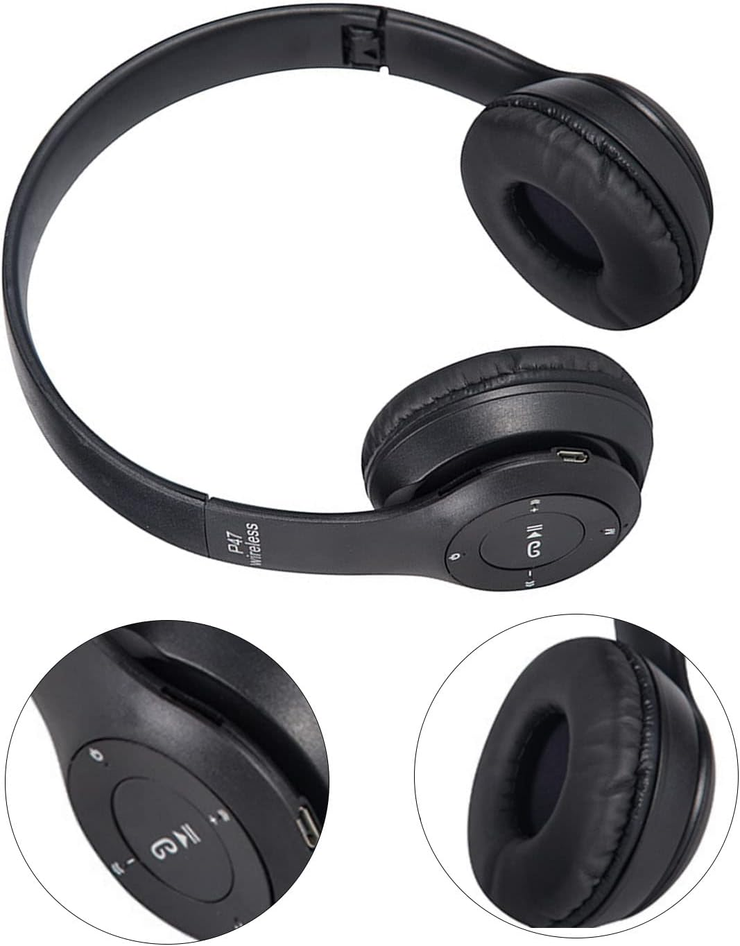 Foldable Wireless Headphones, Stereo Over-Ear Headphones for Gaming, Stable Connection, Easy to Wear, Simple and Elegant image number 3