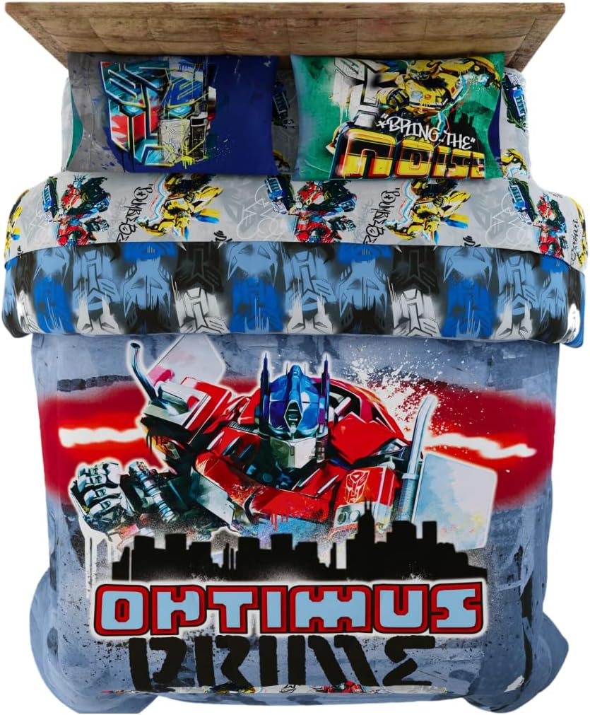 Franco Transformers Rise of the Beasts Optimus Prime Kids Super Soft Comforter and Sheet Set with Sham, 5 Piece Full Size, (Official Licensed Product) image number 5