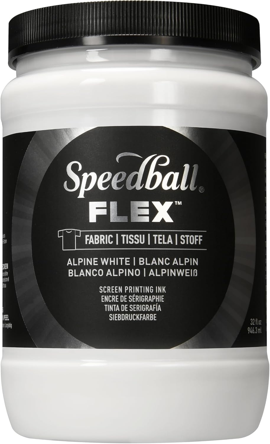 Speedball Flex Screen Printing Fabric Ink Alpine White, 236Ml, Eco-Friendly and Non-Toxic, Bright and Vibrant Colour, Ideal for Various Crafting and Artistic Projects