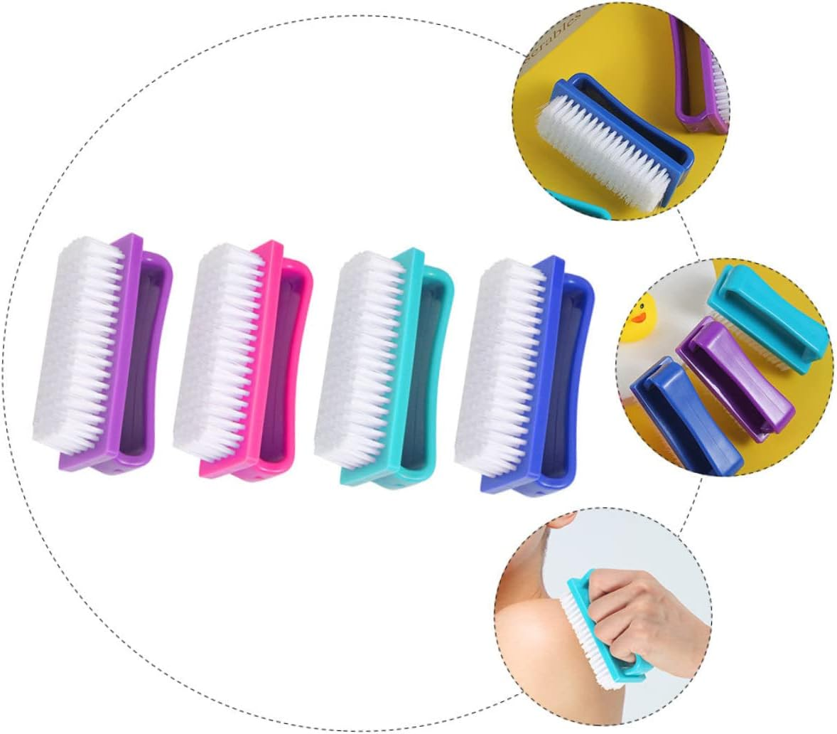 Beaupretty 4Pcs Fingernail Brush Gel Remover Cleaning Brush for Nails Easy to Use Gentle Nails Random Color image number 4
