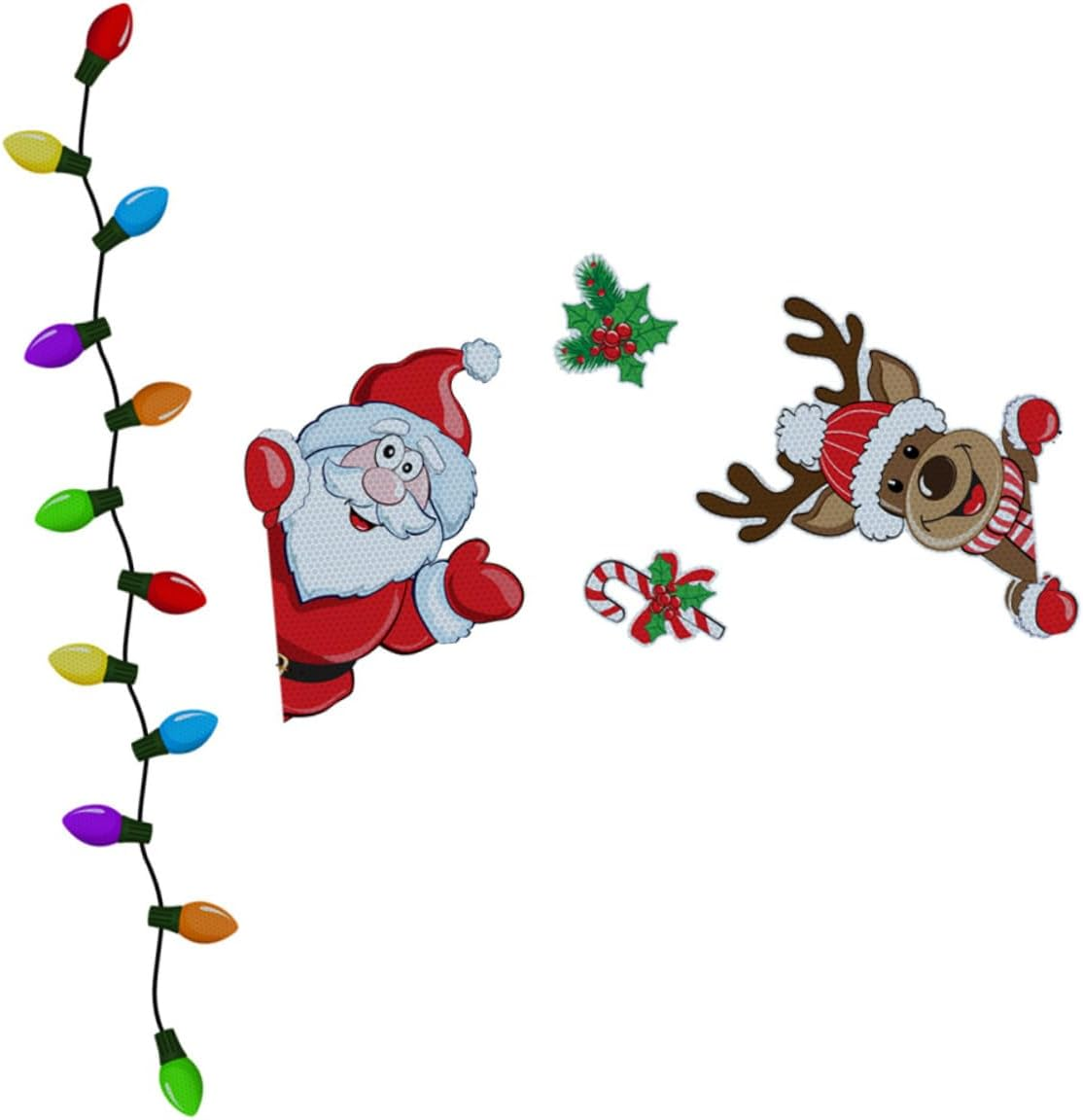 KOMBIUDA Elk Bell Car Magnet Christmas Decor Refrigerator Sticker for Holiday Party Window Doorway Decoration