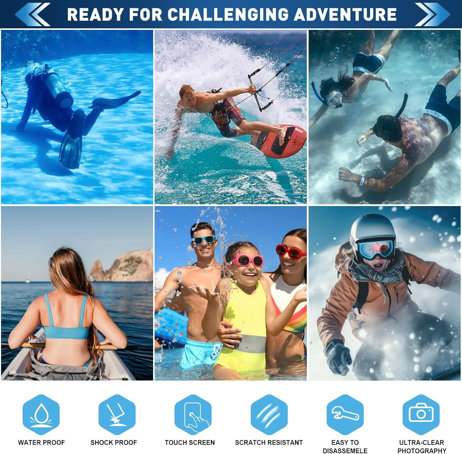 Waterproof Phone Case for Underwater Touch Screen Photography, Diving Snorkeling Swimming Surfing Housing for Iphone 15 Pro Max/15 Pro Samsung S24 Ultra/S24 plus No More than 6.9 Inch Smartphones