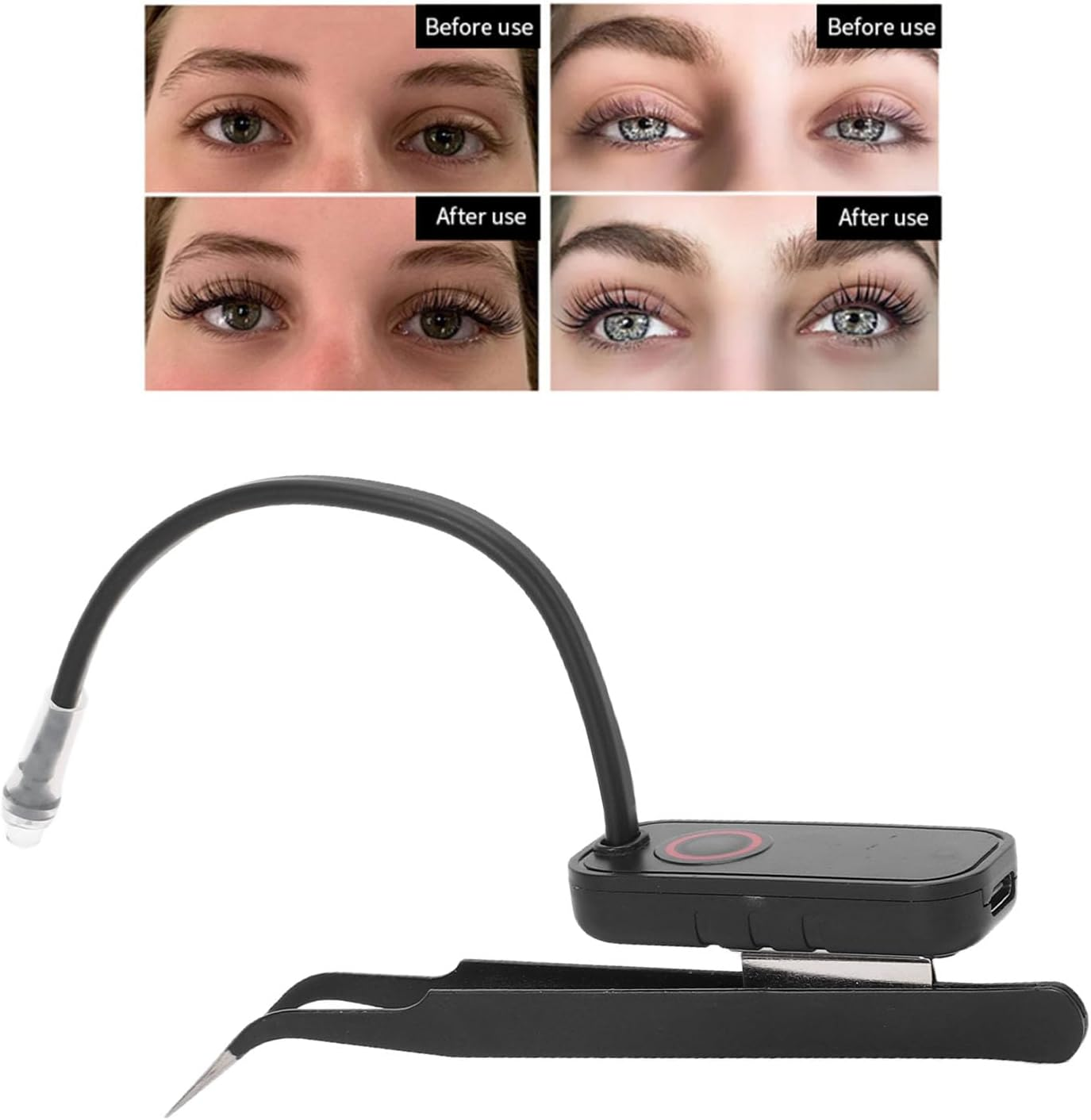 Cocoarm Eyelash Extension Tweezer Light, Handheld 1W 405Nm LED Flash Cure Lamp with with Flexible Hose Glue Curing Tool for Hhome Beauty Salon image number 2