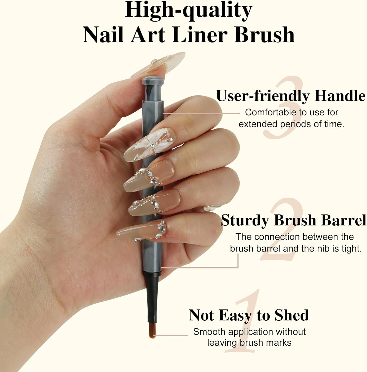 Ruetail 12Pcs Nail Art Brush Set,Professional Nail Art Brush Set with Push-Button Quick-Change,Nail Brushes for Acrylic,Gel,French Tips & Designs,Ergonomic Portable Kit with Storage Case(Marble) image number 6