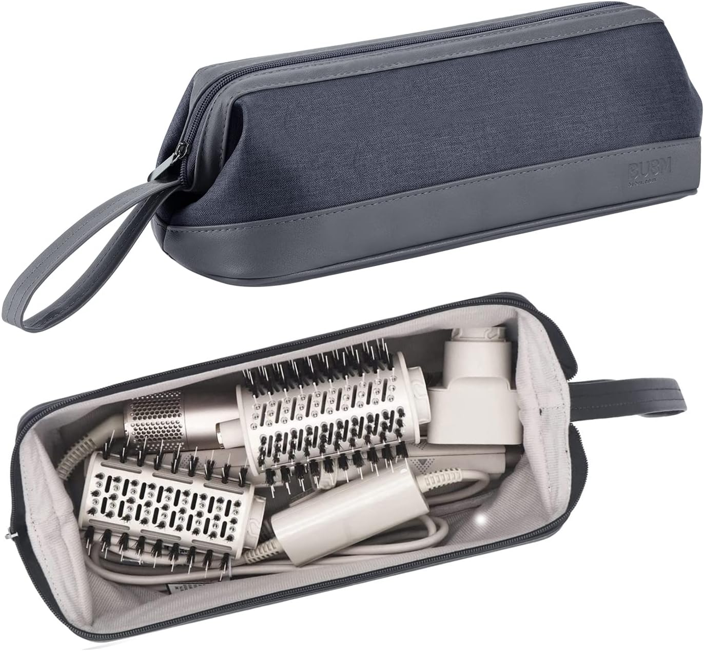 BUBM Travel Case for Dyson Airwrap Styler/Shark Flexstyle,Portable Carrying Case for Dyson Supersonic Hair Dryer,Waterproof Anti-Scratch Dustproof Protection Organizer Travel Storage Bag, Light Gray
