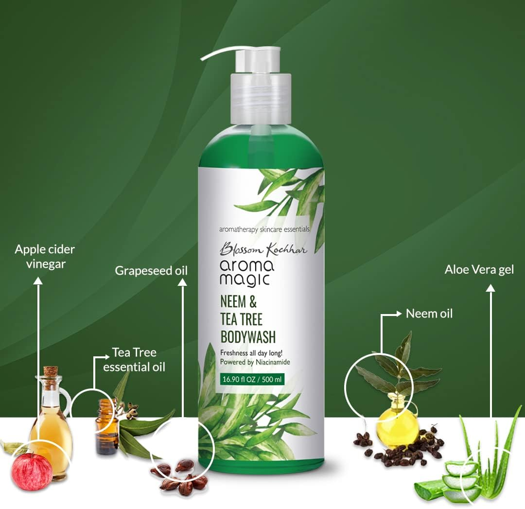 Aroma Magic Neem & Tea Tree Body Wash - 500Ml (Pwrd by Niacinamide)