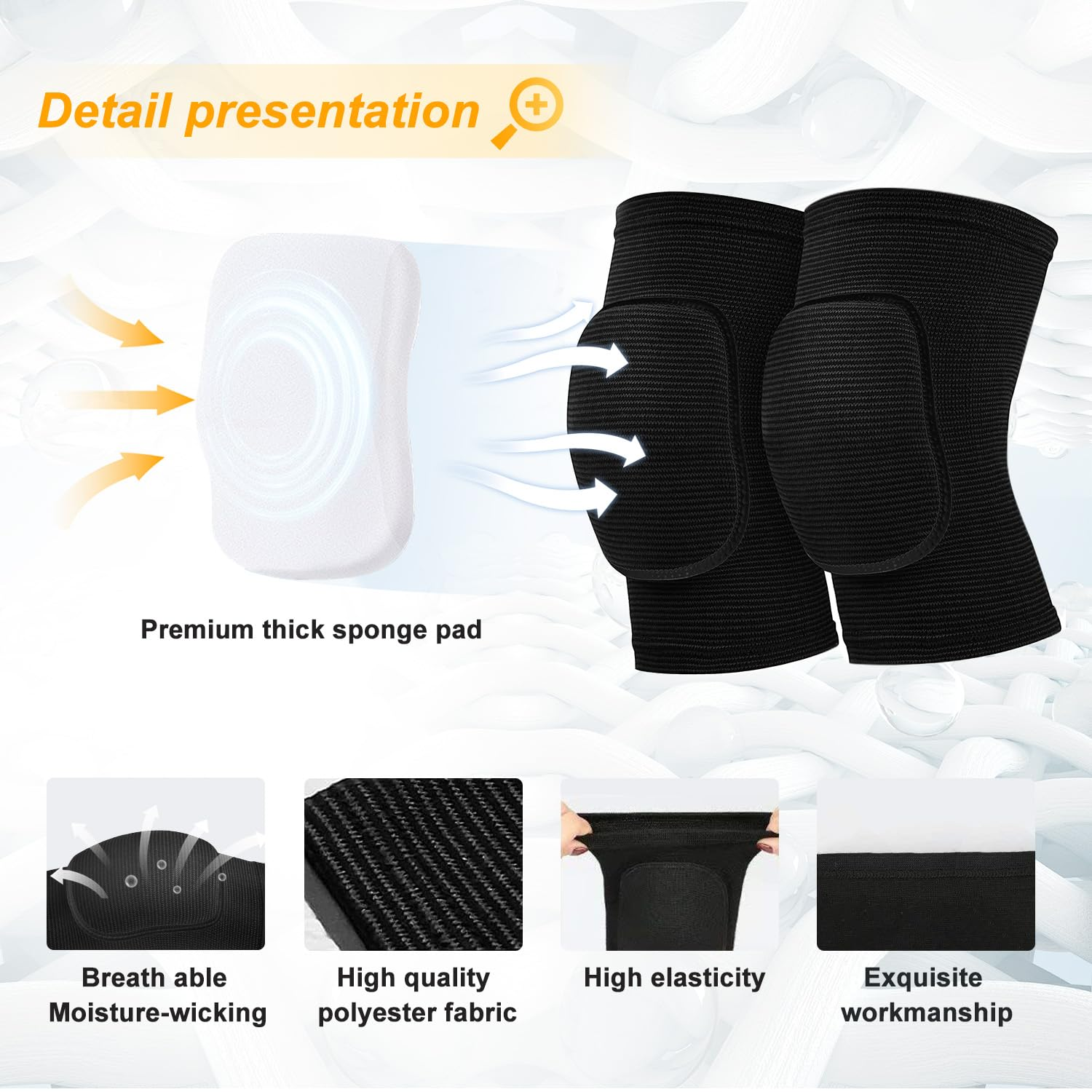 Volleyball Knee Pads for Dancers, Soft Breathable Knee Pads for Men Women Kids Knees Protective, Knee Brace for Volleyball Football Dance Yoga Tennis Running Cycling Workout Climbing image number 3