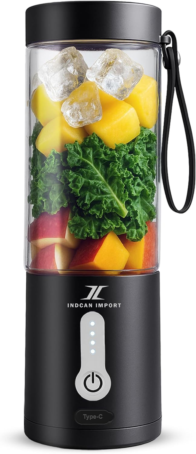 Portable Blender Rechargeable Smoothie & Shake Maker Cordless Personal Travel Blender Bpa-Free Mini Mixer for Juices, Shakes, Baby Food, Home, Office & Gym