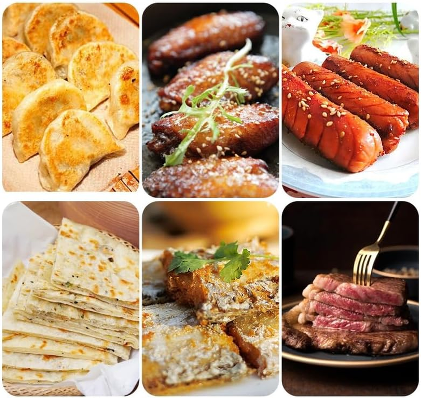 Cast Iron Skillet with 2 Handle, 25Cm Rounde Mini Flat Bottomed Frying Pan for Fried Steakbread, Baking,Pizza, Outdoor Cooking, Camping, Grill, Stovetop, Oven Safe Cookware (Black, 25 X 25 X 4.5 Cm) image number 2