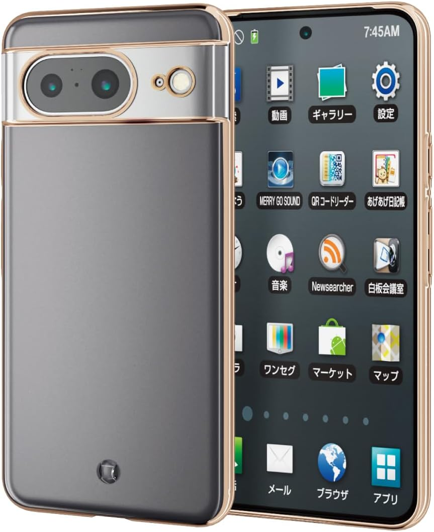 Elecom PM-P233UCTMKGD Google Pixel 8 Case, Soft TPU Metallic Processing, Extreme Design, Compatible with Wireless Charging, Strap Hole, Gold