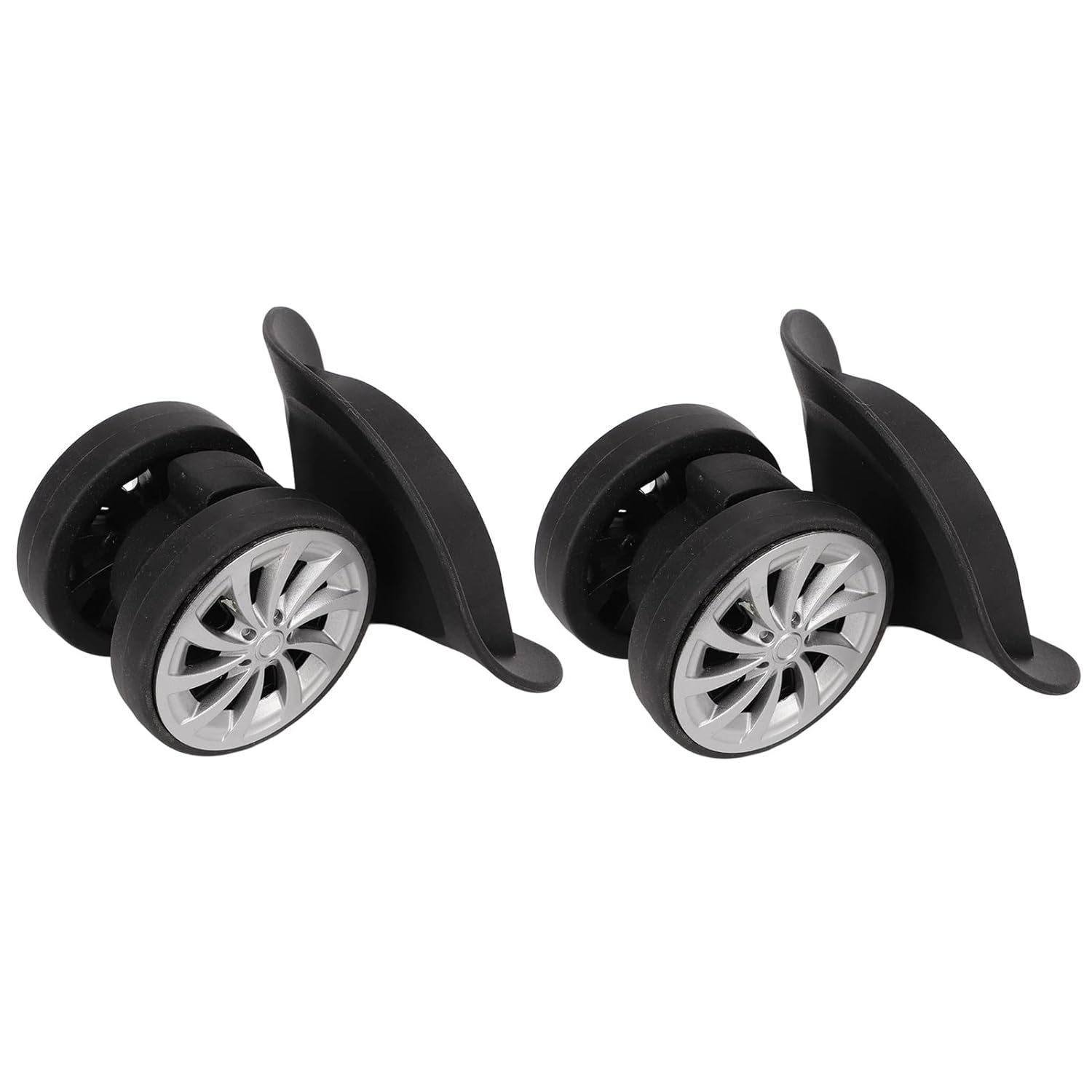 Luggage Caster Wheels, One Pair Suitcase Casters Nylon Black Luggage Wheels for Replacement Upgrade Travel 279G image number 1