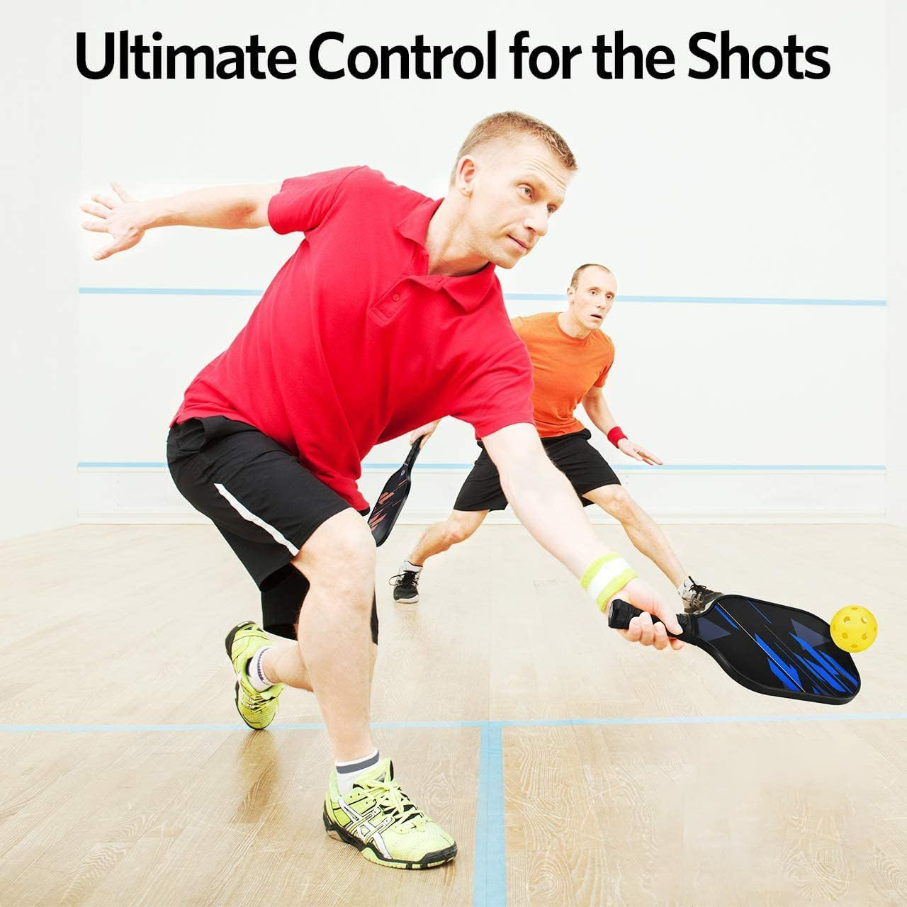 Pickleball Paddles USAPA Approved Lightweight Pickleball Rackets, Durable Fiberglass Surface with Polypropylene Honeycomb Core, Cushion Grip and Carry Bag for Beginner