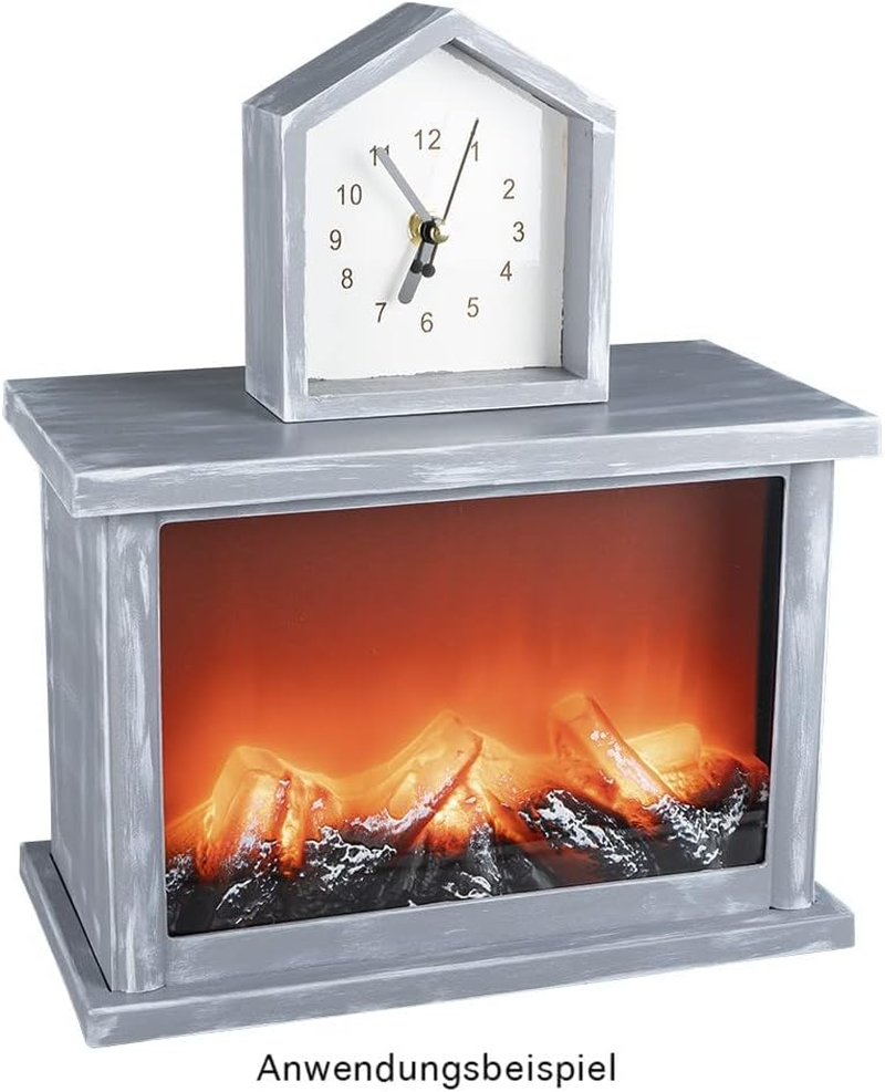 Ideen Mit Herz LED Fireplace,Decorative Fireplace,Electric,Battery Operated,Without Heating,Realistic Fire,Flame Effect,25.5X13.5X18 Cm,With Timer Function (6 Hours On, 18 Hours Off) image number 1