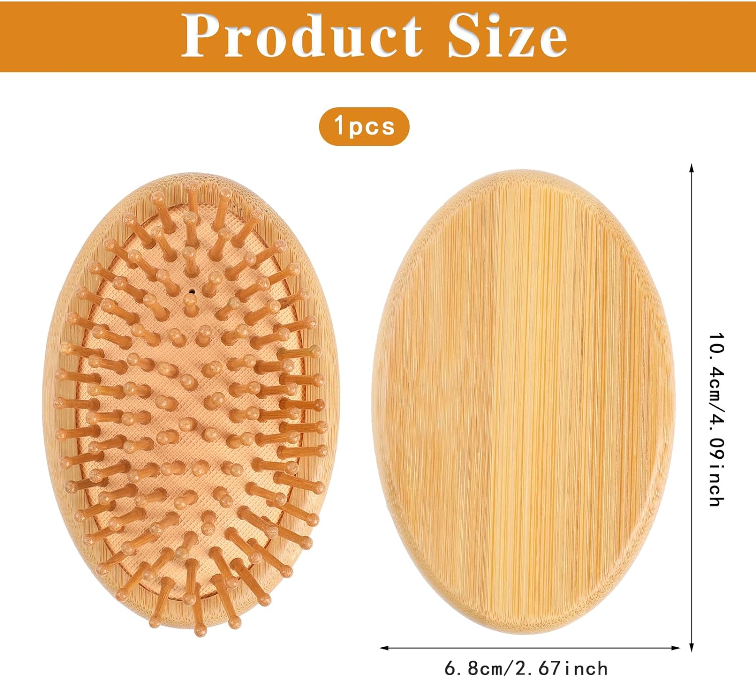 Bamboo Hair Brush, Natural Wooden Comb, Portable Bamboo Comb, anti Static Air Cushion Hair Brush, Mini Brush without Handle, Ereduce Frizz Massage Scalp image number 2