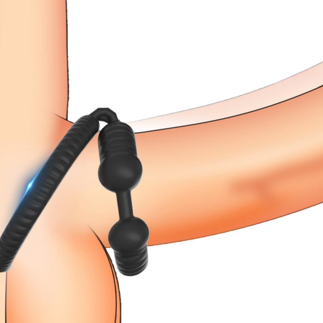 Penis Rings Extender Enlarger Sheath Male Enhancer Ball Stretcher Sleeve Girth Ring for Adult Men Sex Toys (Black) image number 1