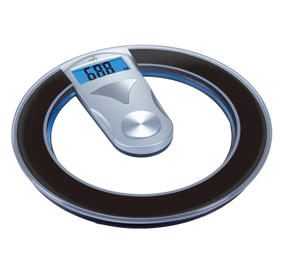 Dolphy Transparent Display Digital Weight Scale 150Kg Capacity | Tempered Glass & ABS | LED Display | Slim round Design | Bathroom Fitness Scale