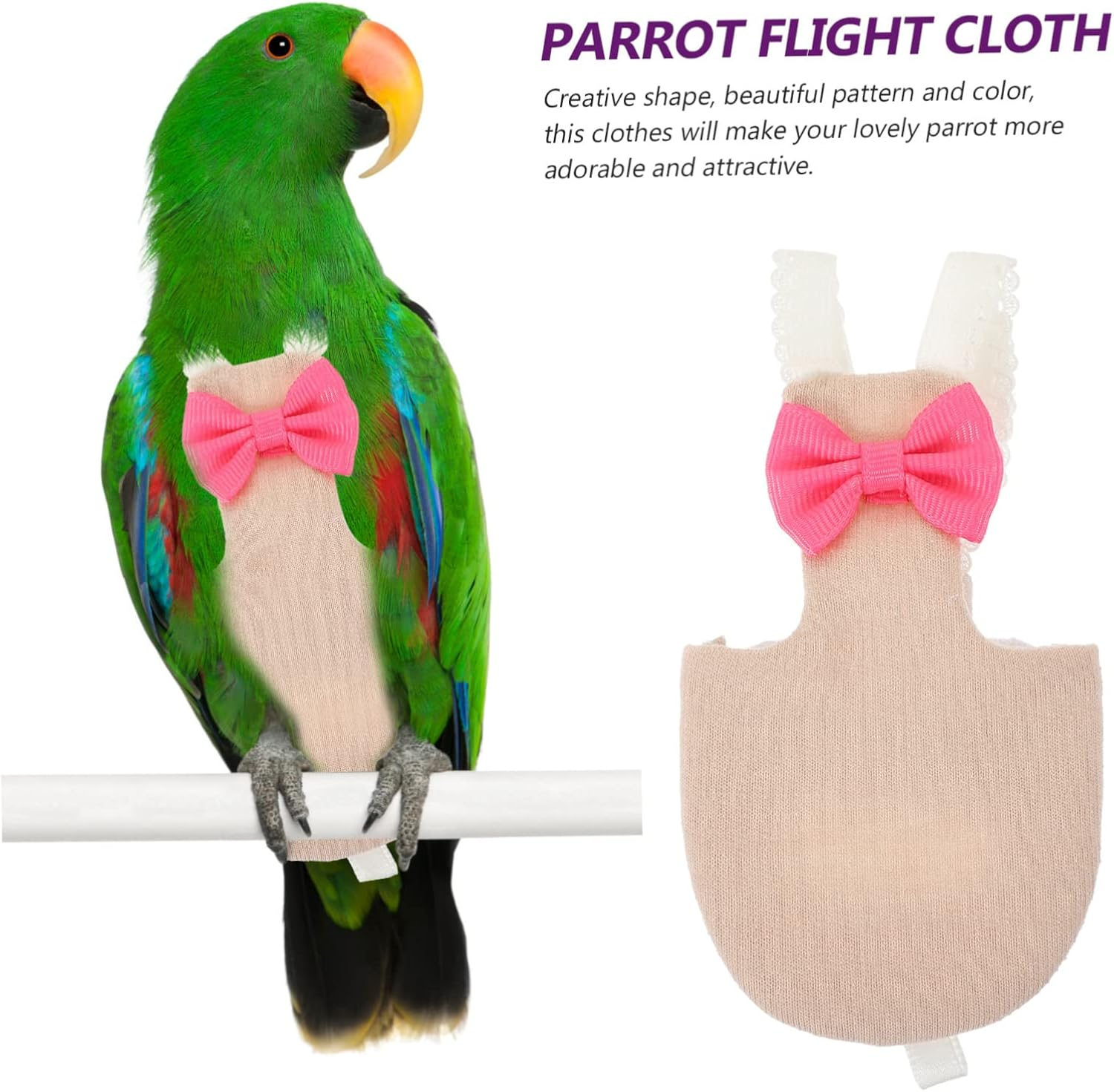 WOONEKY Flying Bird Diapers Bird Costume Parrot Nappies Flight Suit Bird Diaper Suit Parakeet Flight Bird Parrot Diaper Clothes Pigeon Diaper Long Tail Cotton Pigeon Supplies image number 3